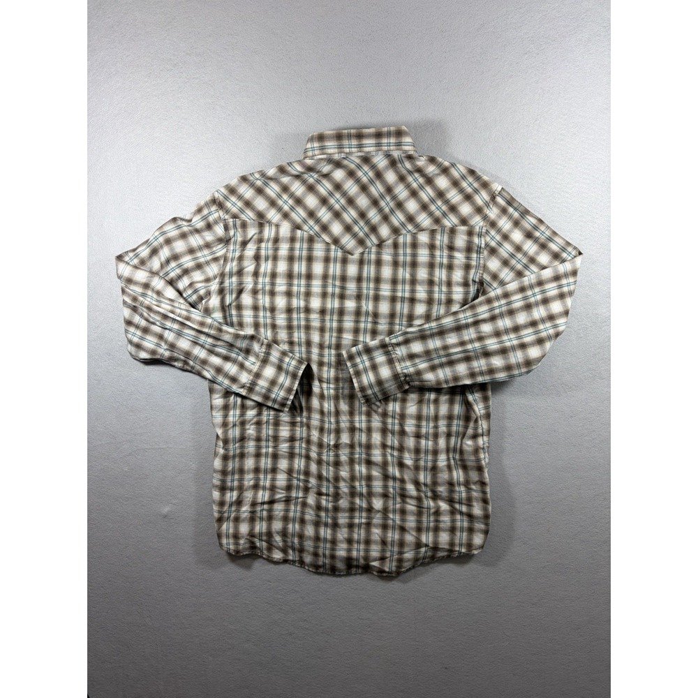 Wrangler Pearl Snap Western Aztec Long Sleeve Mens Shirt Size L - Picture 6 of 7